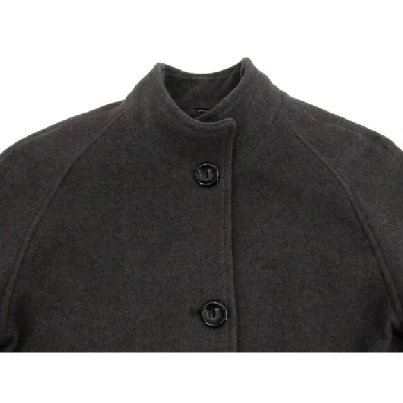 Vintage Jones New York Overcoat Womens Sz 12 Charcoal Gray Wool Lined Button Up - Picture 8 of 16